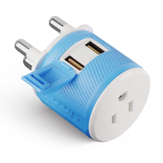 OREI South Africa, Botswana, Namibia Travel Plug Adapter - Dual USB - Surge Protection - Type M