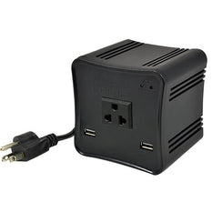 LiteFuze cube 500W Automatic Compact Voltage Transformer w/ Dual USB Input (110V-220V)
