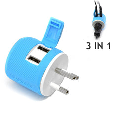 OREI Thailand Travel Plug Adapter - Dual USB - Surge Protection - Type O