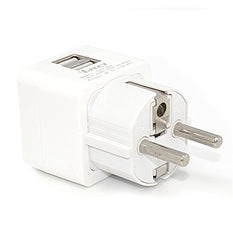 Type E/F - OREI 3.4A 2 USB Schuko Travel Adapter Plug with for Grounded Germany, France & More for iPhone/iPad, Galaxy & More