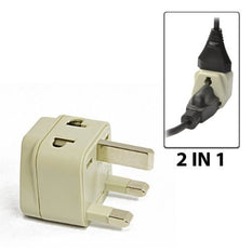 Type G - OREI Grounded 2 in 1 Plug Adapter - UK, Hong Kong, Singapore