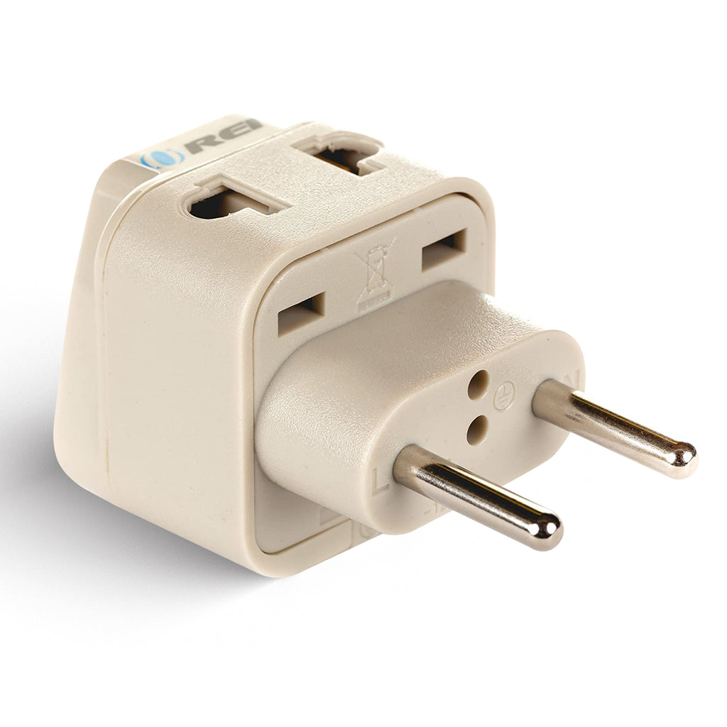 EU To US Plug Adapter 2-Pack - Travel Power Adapter For Europe/Asia To USA/Canada Outlets