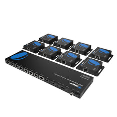 OREI HD18-EX165-K: 1x8 HDMI Extender Splitter Over CAT6/7 Upto 165 Ft- IR Control & EDID