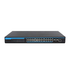 ToVi 24-Port Gigabit PoE Switch w/ 4×10G SFP+ Uplink (1U Rackmount) - (NS-1G24)