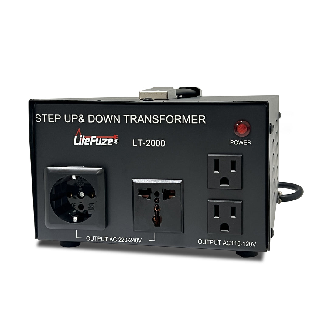 LiteFuze LT Series 3000 Watt Voltage Converter Transformer Step Up/Down - 110v to 220v / 220v to 110v Power Converter - Fully Grounded Cord - Universal Socket, CE Certified LiteFuze LT Series 3000 Watt Voltage Converter Transformer Step Up/Down - 110v to 220v / 220v to 110v Power Converter - Fully Grounded Cord - Universal Socket, CE Certified