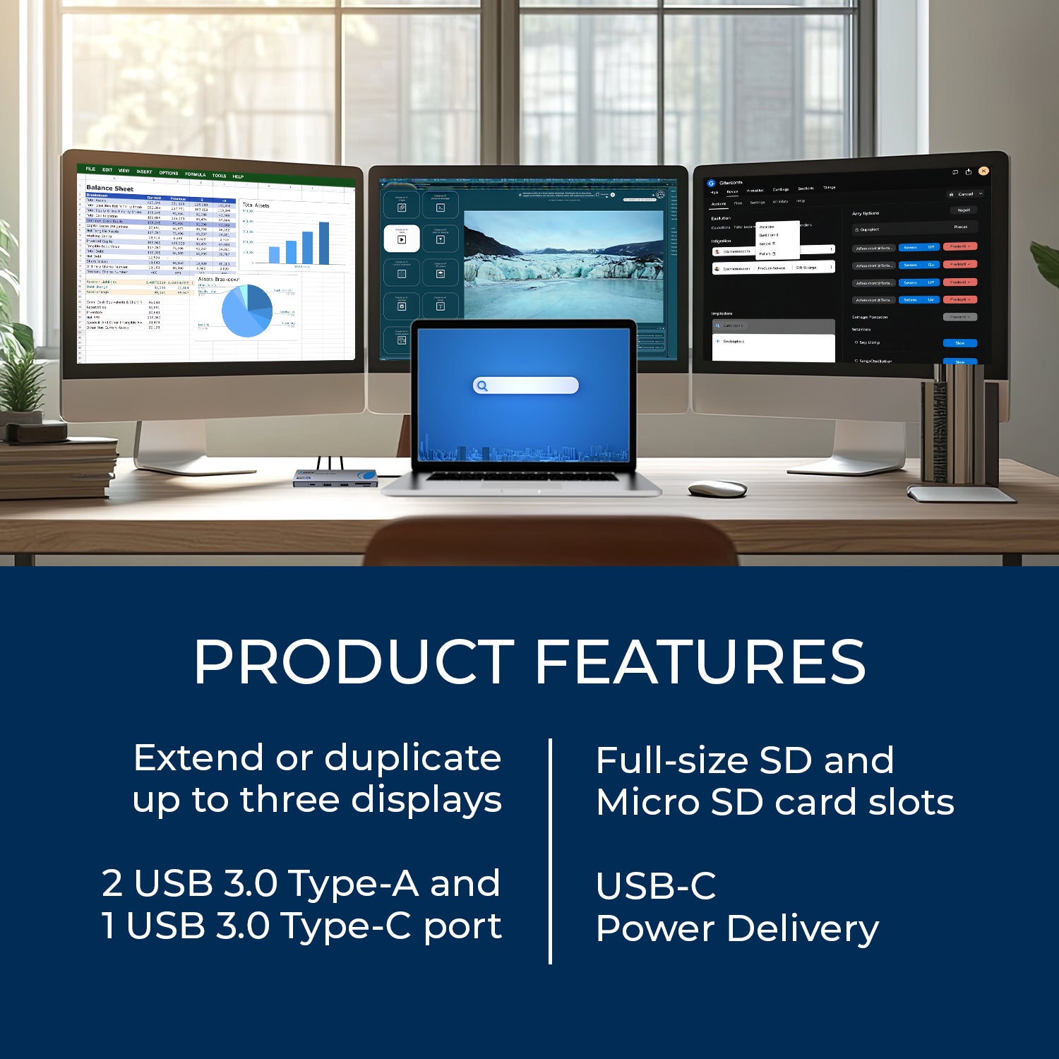 OREI 4K SplitXtend™ 3-Displays (PD 100W) (SX-2C4K-D100W)