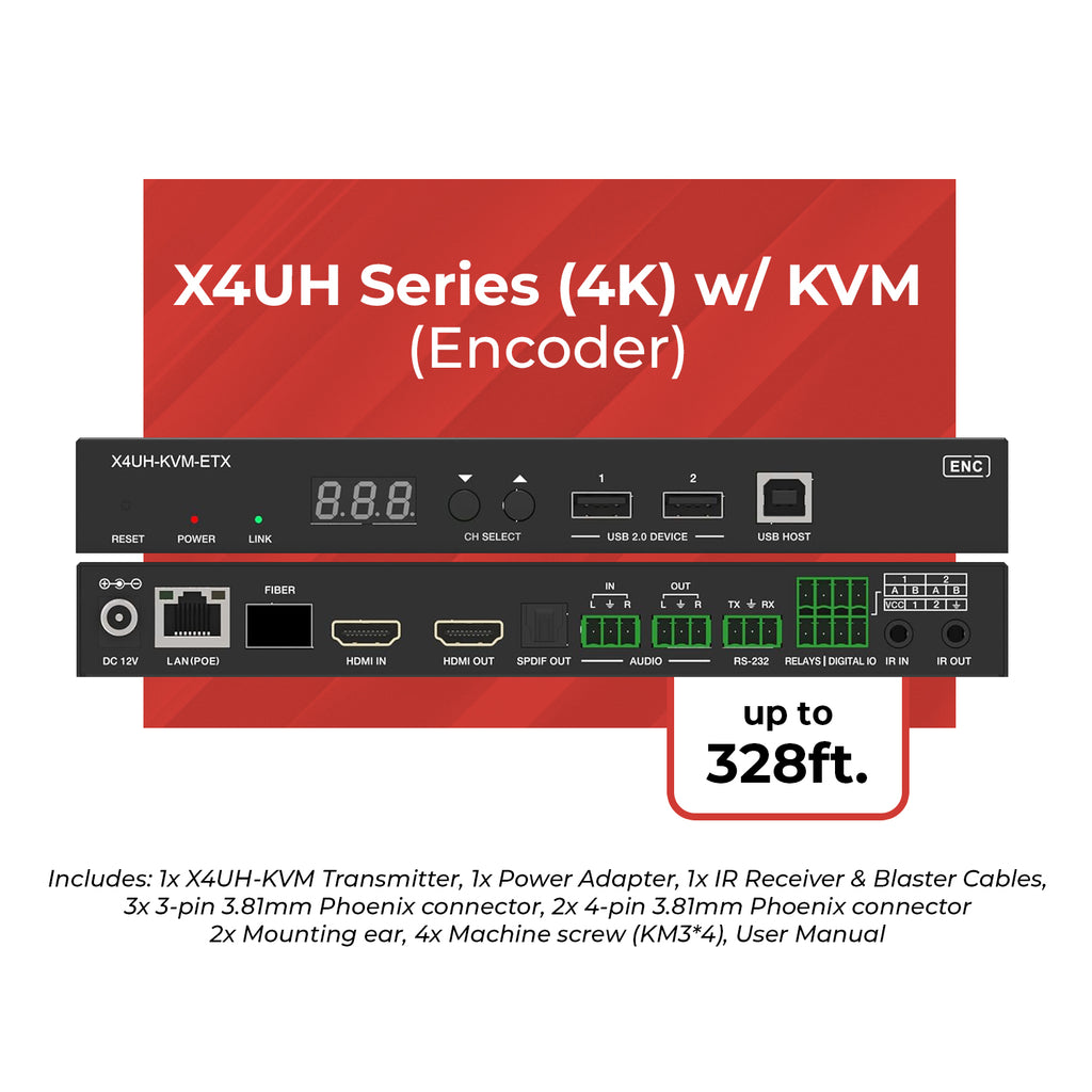 X4 Encoder ToVi X4 4K Encoder (Video Wall, KVM, eARC) - (X4UH-KVM-ETX)