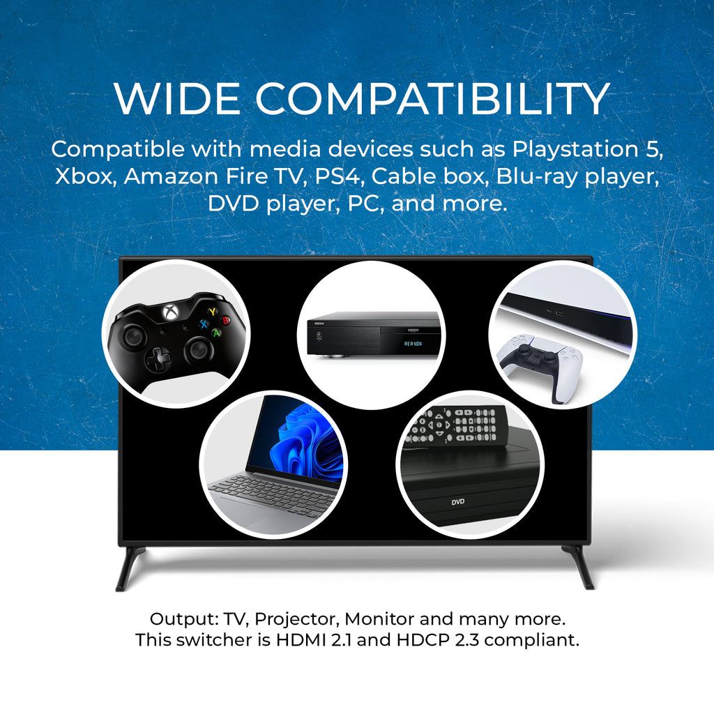 OREI 8K HDMI Switcher With ARC/eARC Audio Extraction (BK-401ARC)