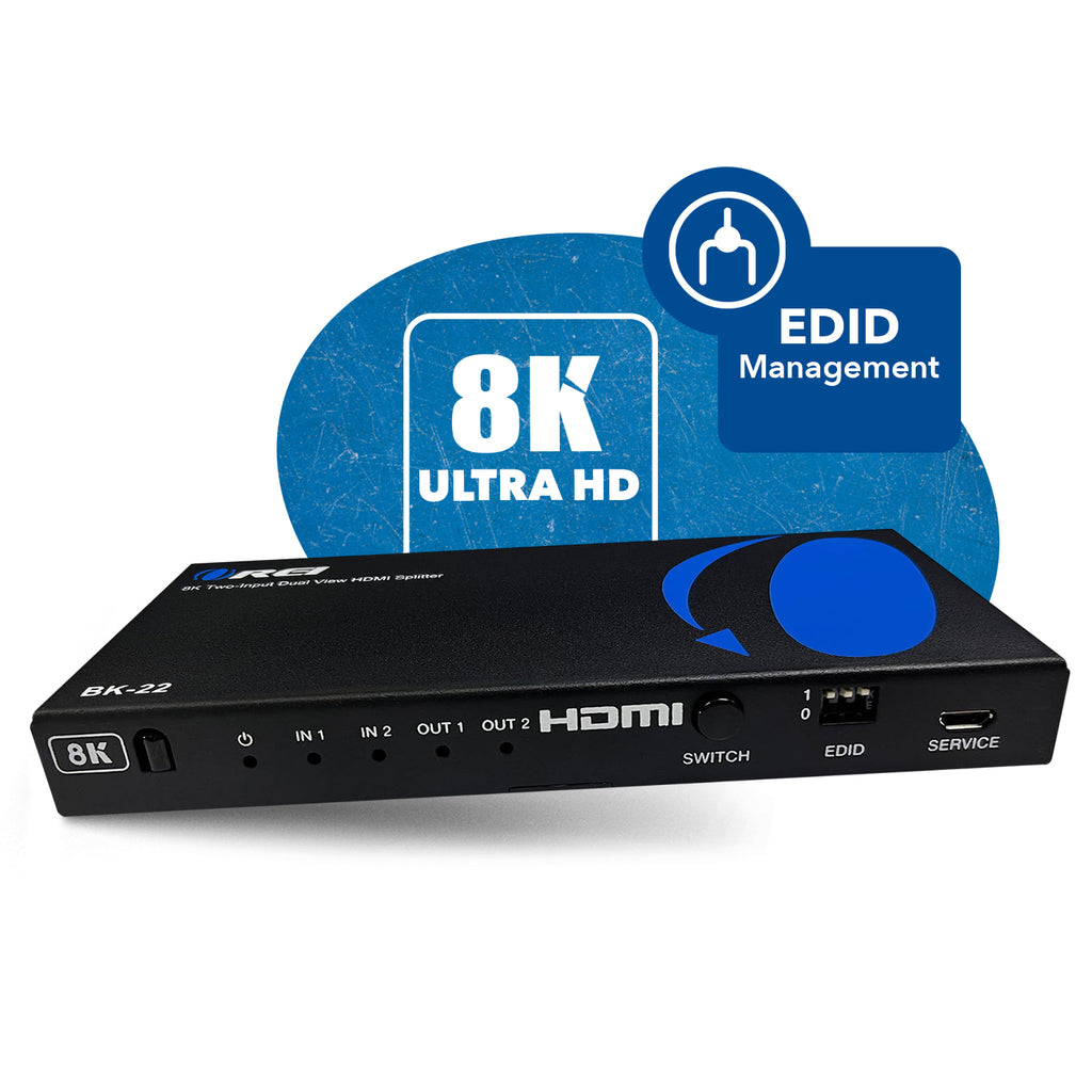 2x2 HDMI Splitter : 2-In 2-Out, UltraHD 8K, EDID (BK-22)