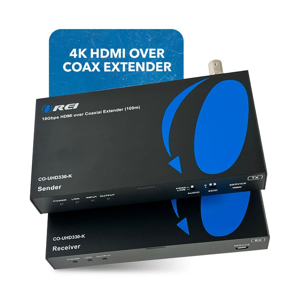 4K HDMI Over Coaxial Extender up to 330 Feet - 4K@60Hz Over 75 Ohm RG- 4K HDMI Over Coaxial Extender up to 330 Feet - 4K@60Hz Over 75 Ohm RG-