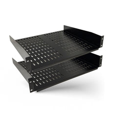 OREI 2U Rackmount Vented Shelf 19-Inch Steel – 2 Pack (SRS-2U16-2PK)
