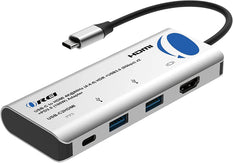 OREI HDMI-C to HDMI Hub 4K@60Hz Adapter USB 3.0 x 2 + USB-C PD 3.0 (100W) - Thunderbolt 3, Extend Display