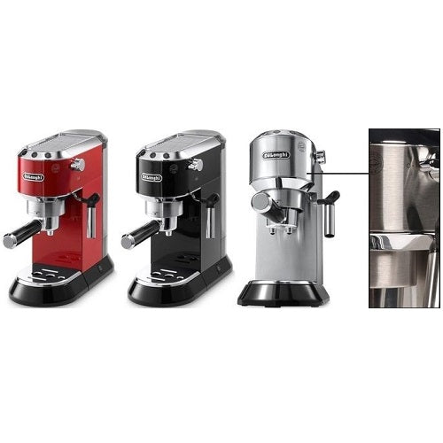 Delonghi EC-685 DEDICA 15-Bar Pump Espresso Machine Coffee Maker Black,  Silver & Red (220V)