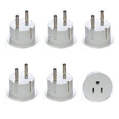 OREI American USA To European Schuko Germany Plug Adapter (6 Packs)