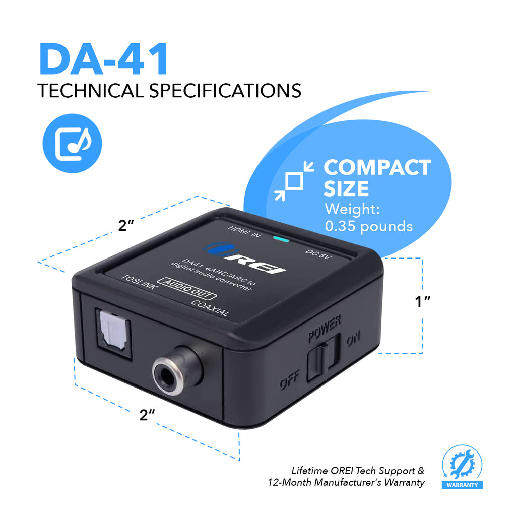 HDMI (EARC/ARC) To Digital Audio Converter, DTS@5.1 (DA41)