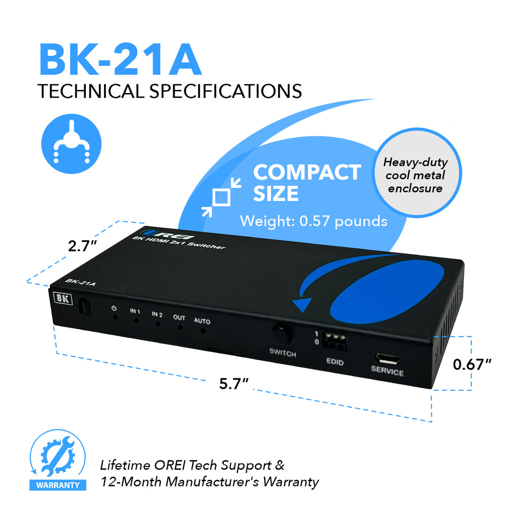 OREI UHD-301C: UltraHD 3x1 HDMI Switch- Bombay Electronics