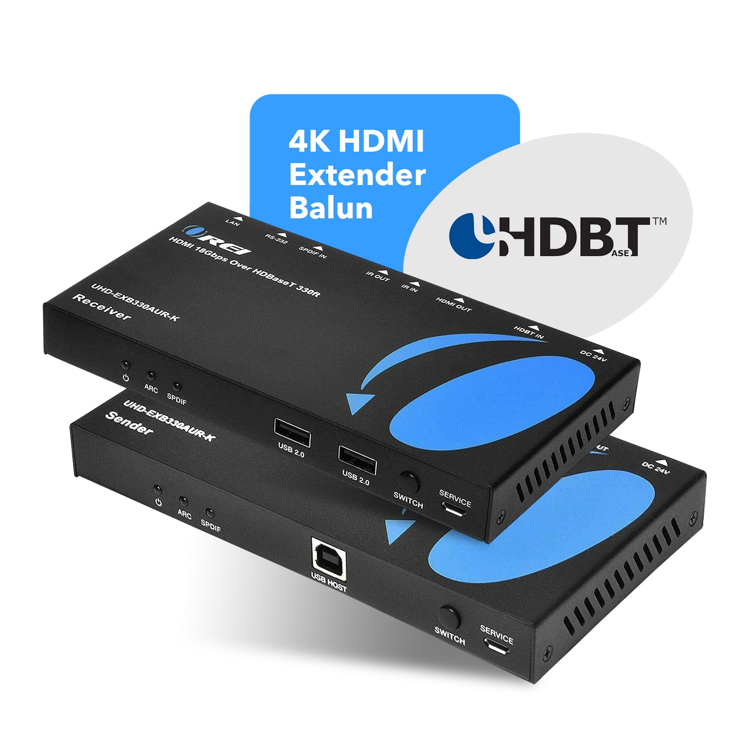 4K HDMI Extender Over Cat6/7 Cable upto 165 ft - IR & Loop-out  (UHD-EX165H-K)
