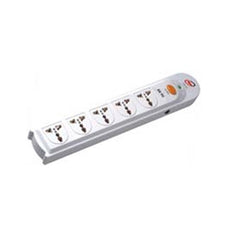 Seven Star Universal 5-Outlet Power Strip with Surge Protector Max. 10A/220V - Grounded European Cord