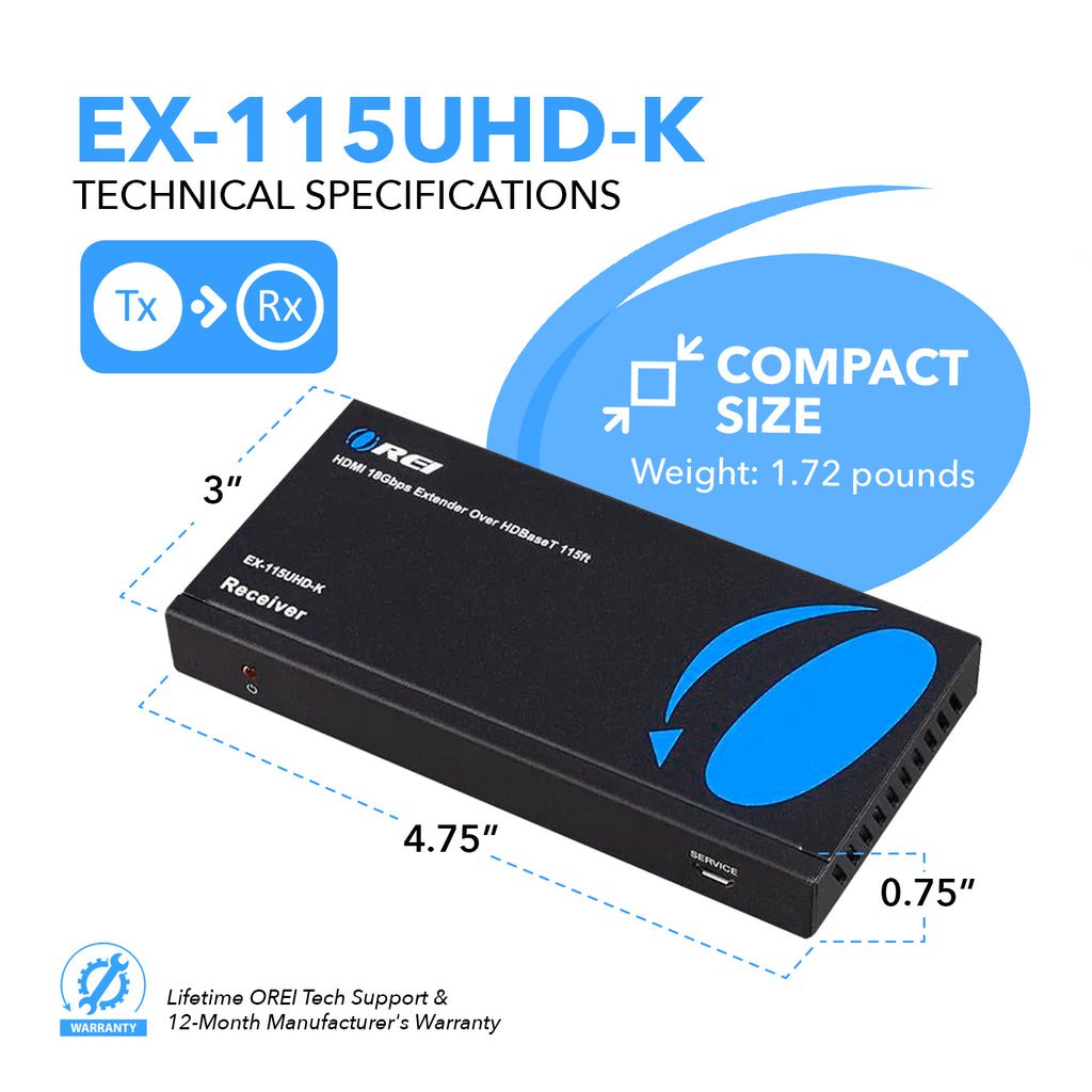 2-Port HDMI Extender/Splitter Over CAT5e/6 (130 ft.)