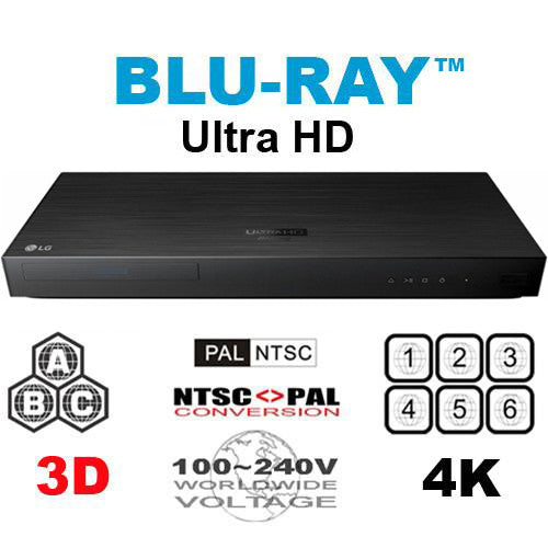 Reproductor de Blu Ray Disc Lg Ubk80 Hdr 4K Uhd Multi Region I Oechsle -  Oechsle