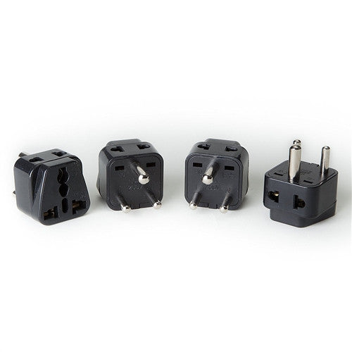 Type D Plug Adapter (4 Pack) | OREI 2-in-1 Universal Plug | India, Nepal