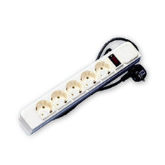 Seven Star 5 Outlet Power Strip Surge Protector for Europe w/ European Cord Type E/F (220 Volt)