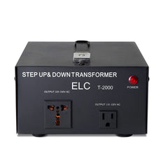 ELC 2000-Watt Voltage Converter Transformer w/ Circuit Breaker Protection