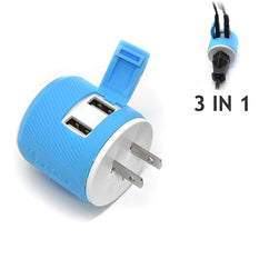 OREI Japan, Philippines Travel Plug Adapter - Dual USB - Surge Protection - Type A