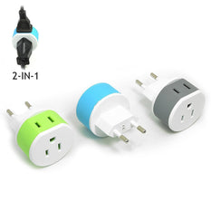 OREI Most of Europe Travel Plug Adapter - 2 USA Inputs - 3  Pack - Type C