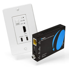 OREI 4K HDMI/USB-C Extender Over Single CAT6/7 with 4K@60Hz Wall Plate Transmitter, HDR & IR Control Upto 165ft (UHD-WPE165-K)