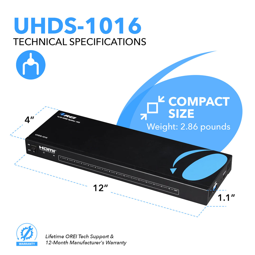 OREI UHDS-1016: 1x16 Ultra HD 4K Splitter Bombay Electronics