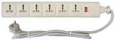 Wonpro Universal 6-Outlet Power Strip with Surge Protector Max. 16A/250V - Grounded European Cord