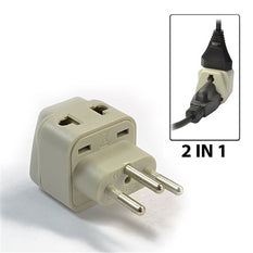 Type J - OREI Grounded 2 in 1 Plug Adapter - Swiss, Switzerland